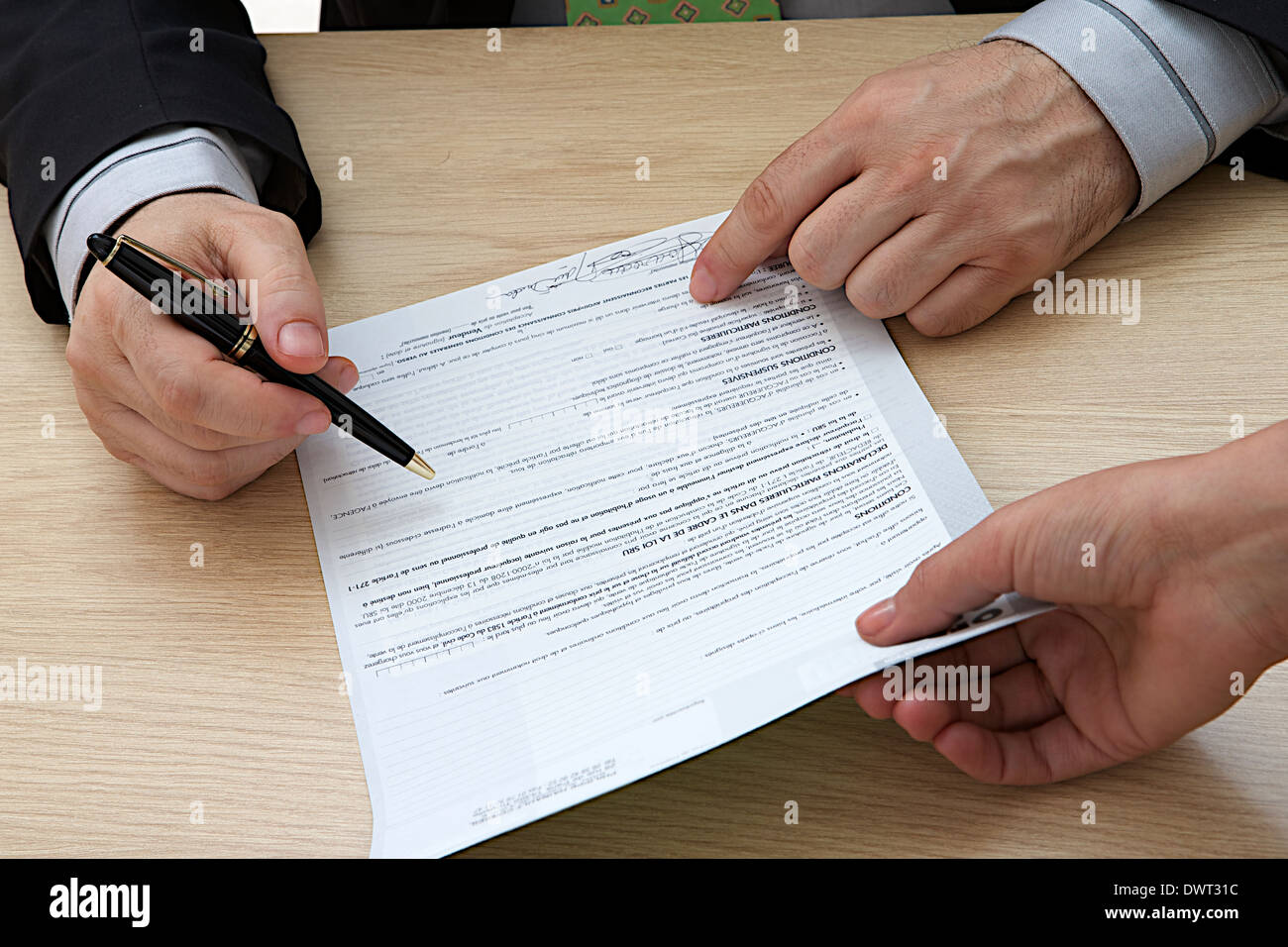 Papier-Signatur Stockfoto