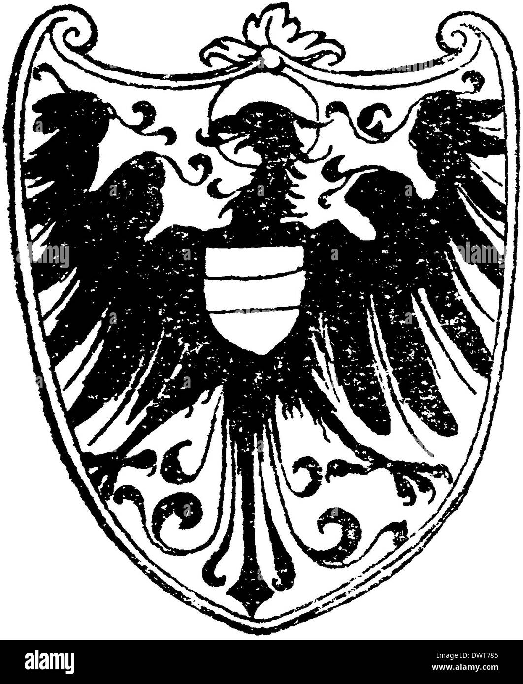 Gothic-wie Adler mit Herz Schild. Von Albrecht Dürer Stockfoto