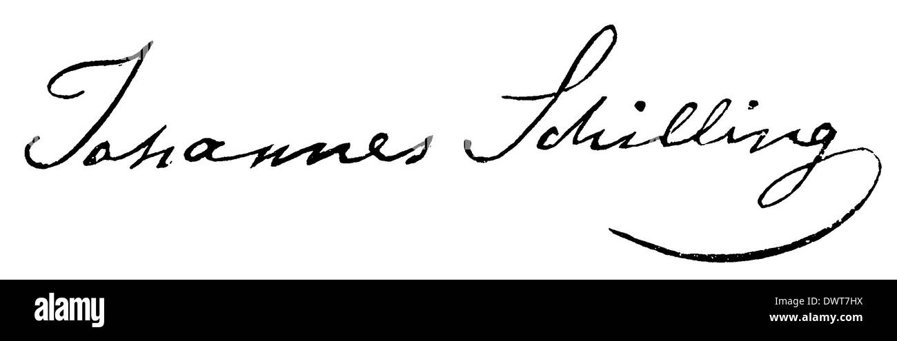 Autogramm: Johannes Schilling Stockfoto