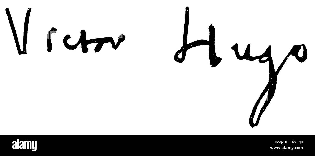 Autogramm: Victor Hugo Stockfoto