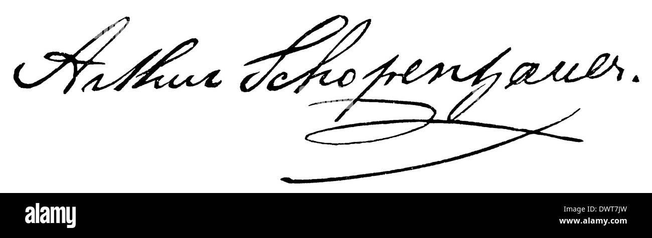 Autogramm: Arthur Schopenhauer Stockfoto