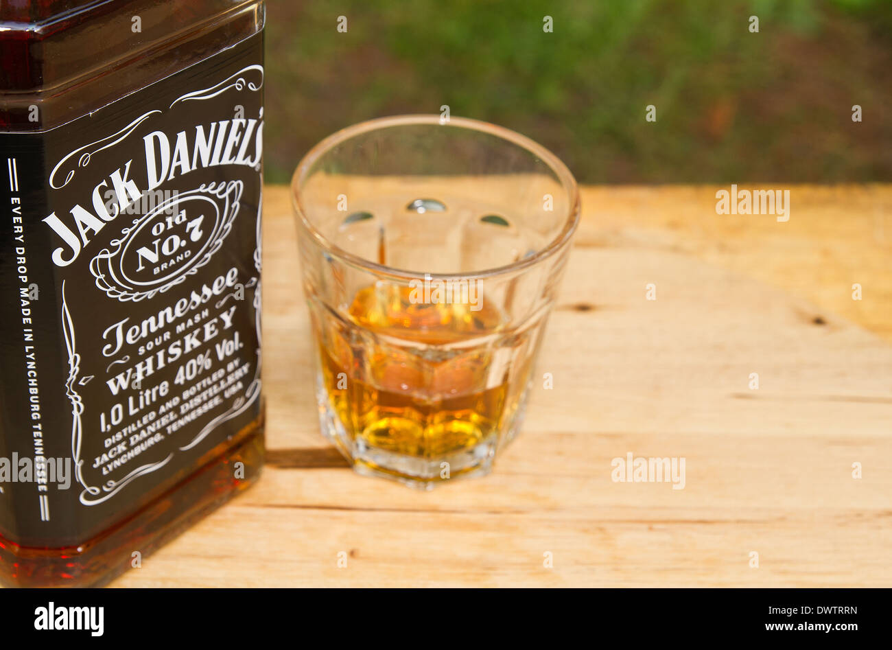 Flasche Jack Daniels Stockfoto