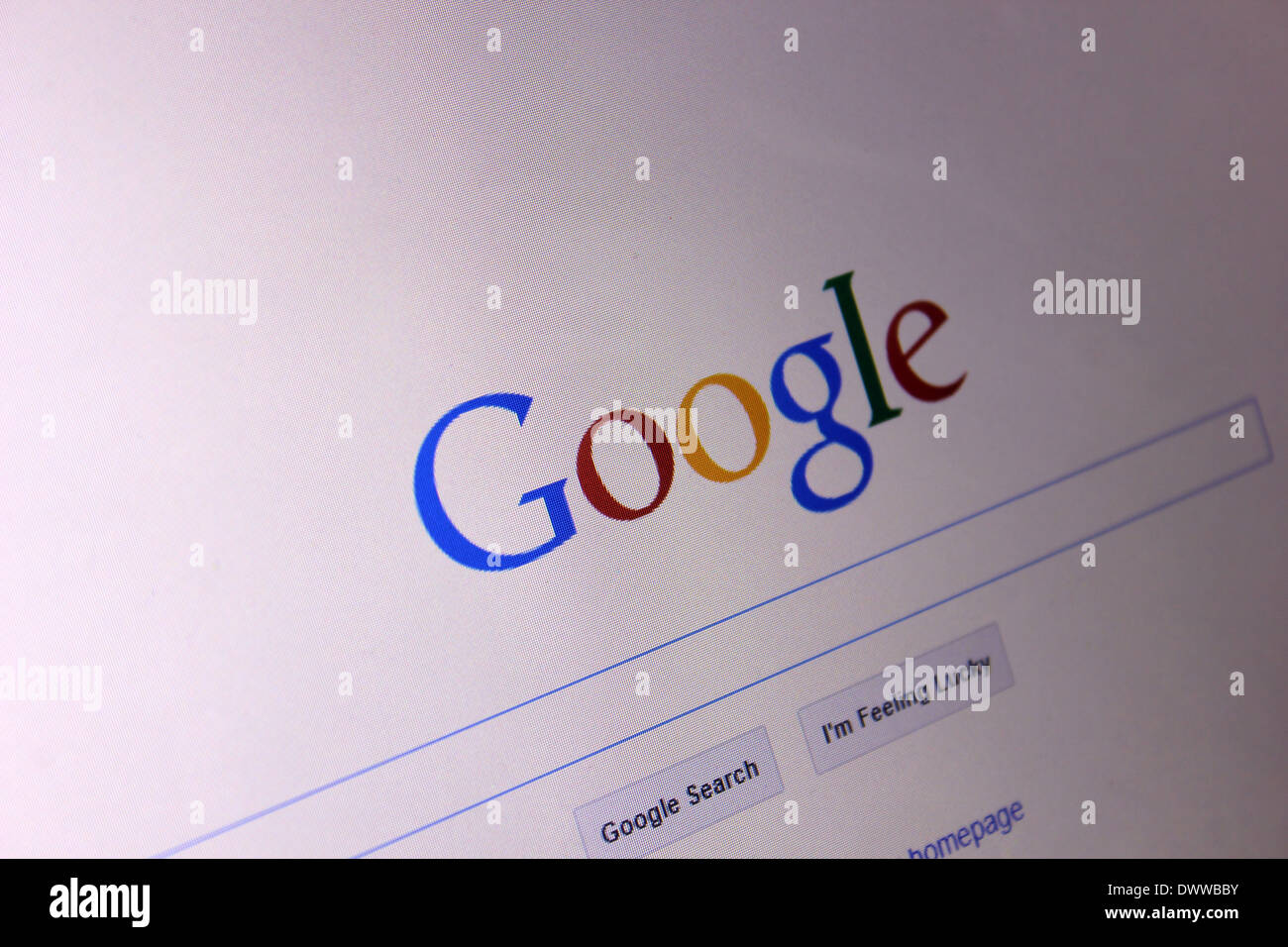 Google-Suchseite Stockfoto