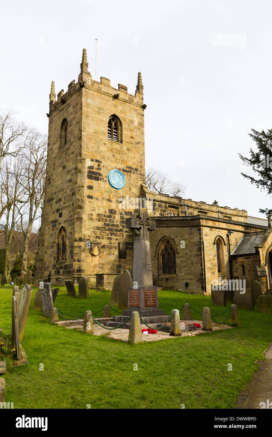 Pfarrkirche Saint Lawrence, Pest Dorf Eyam, Peak District, Derbyshire Stockfoto