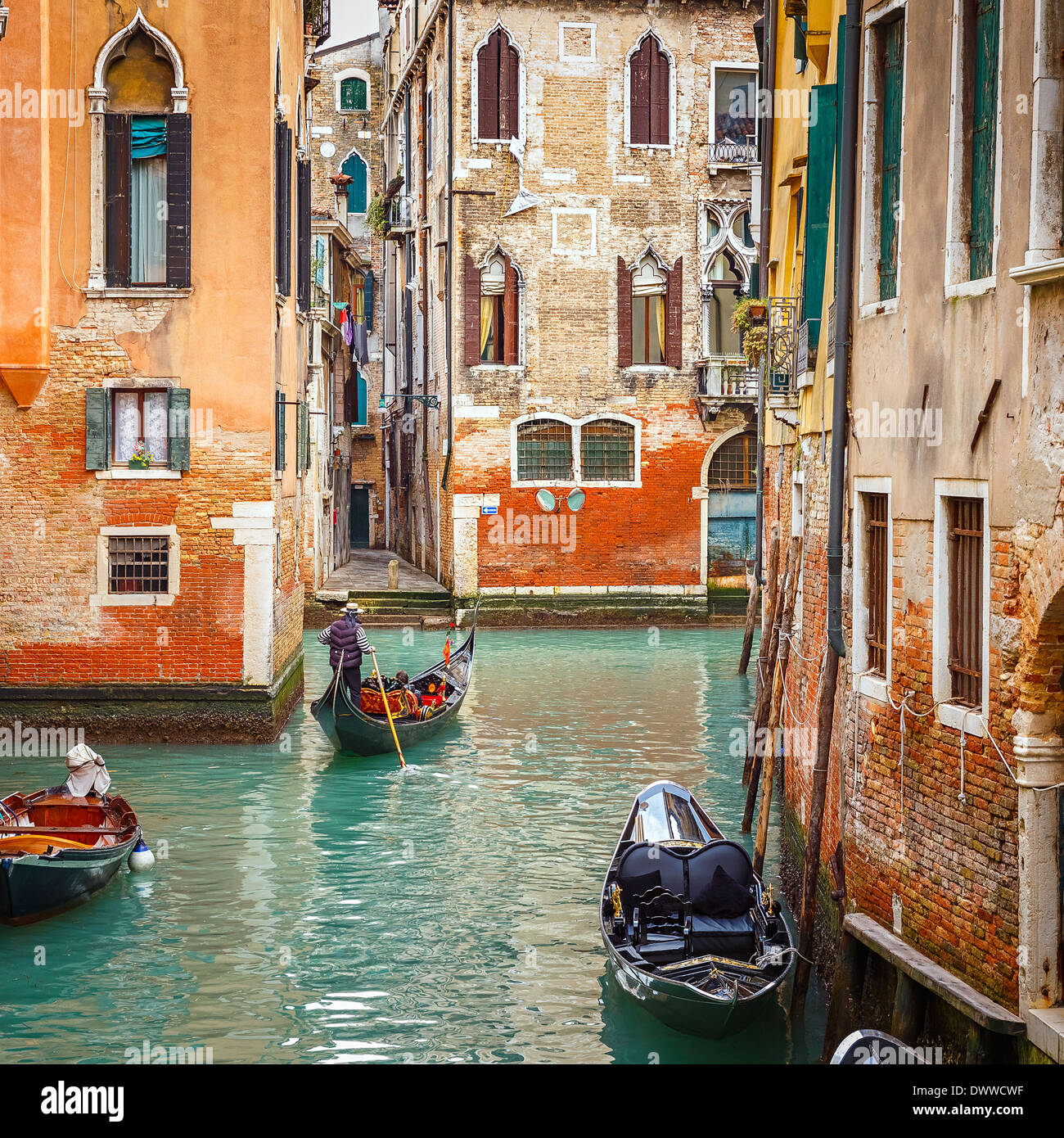 Kanal in Venedig Stockfoto