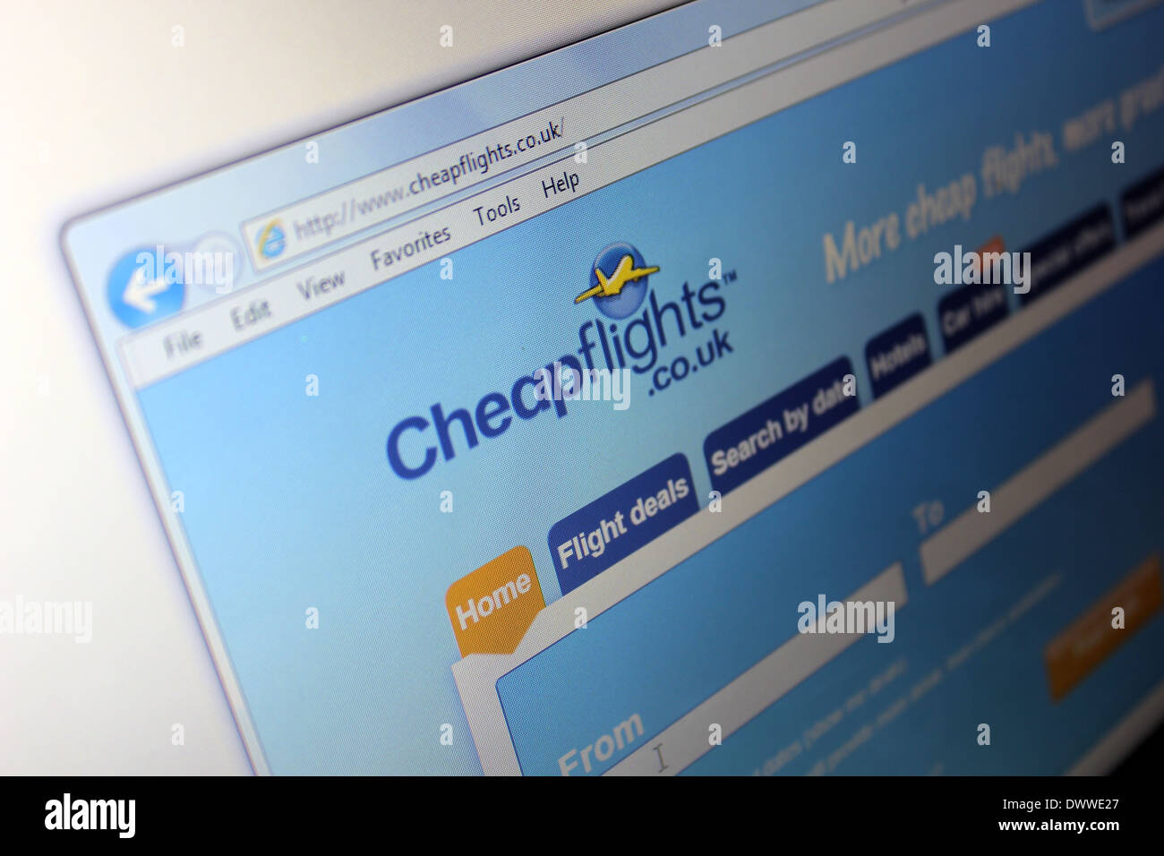 Cheapflights Webseite Stockfoto