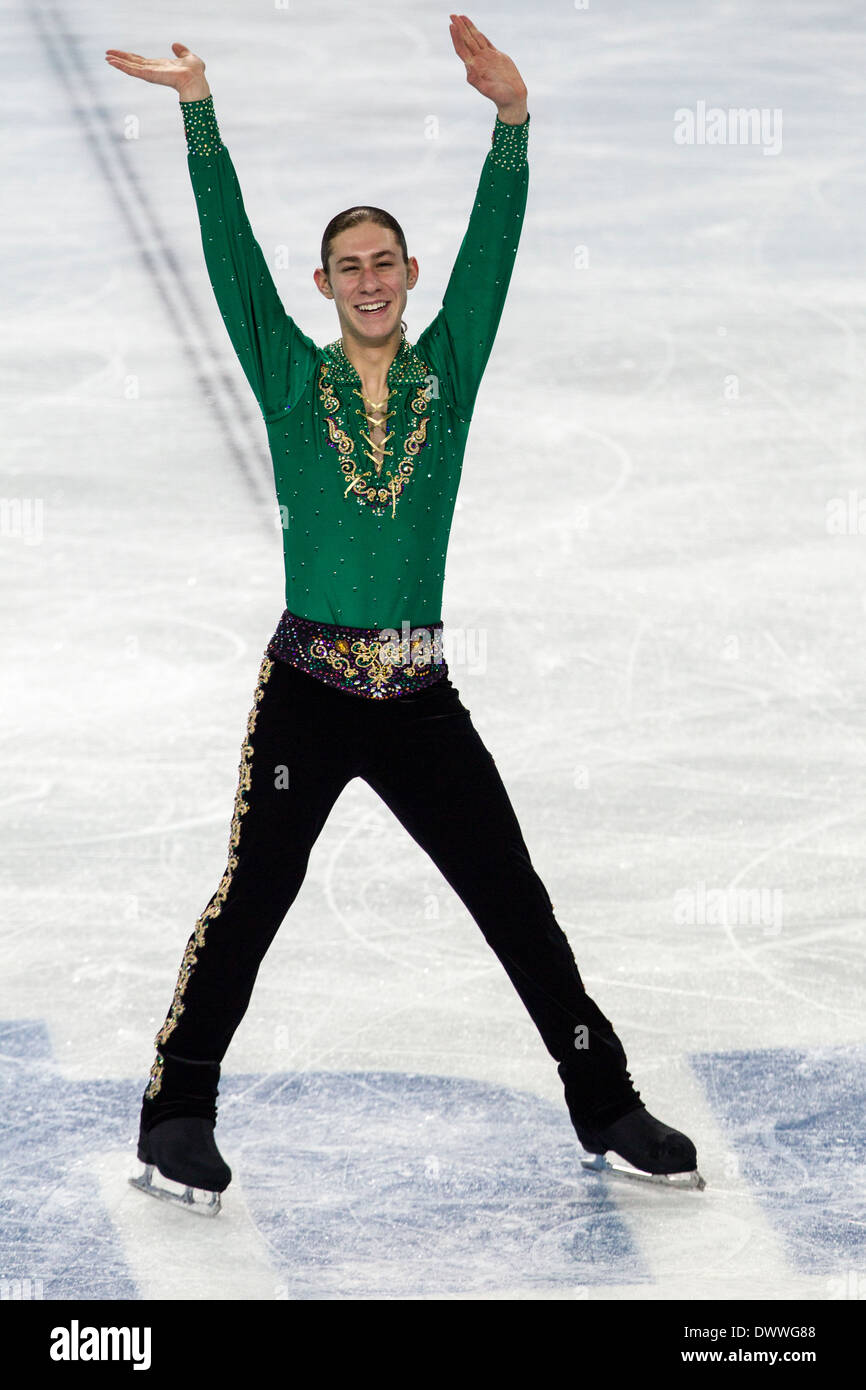 Jason Brown (USA) im Wettbewerb in der Herren Kür Eiskunstlauf bei den Olympischen Winterspiele Sotschi 2014 Stockfoto