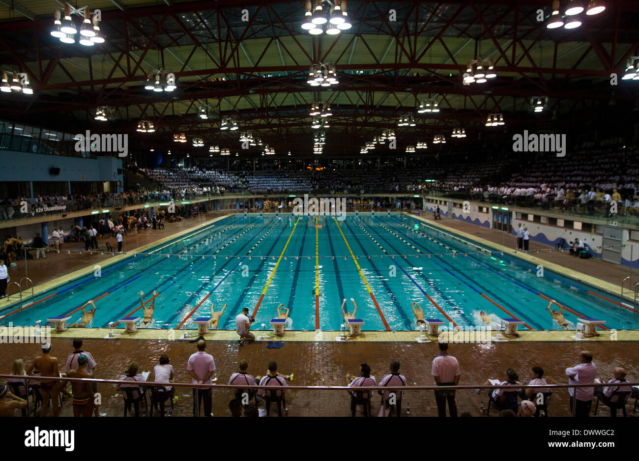 Kings Park Schwimmbad während der Durban und Bezirke Gala, 27. Februar 2014. Rogan Ward © 2014 Stockfoto