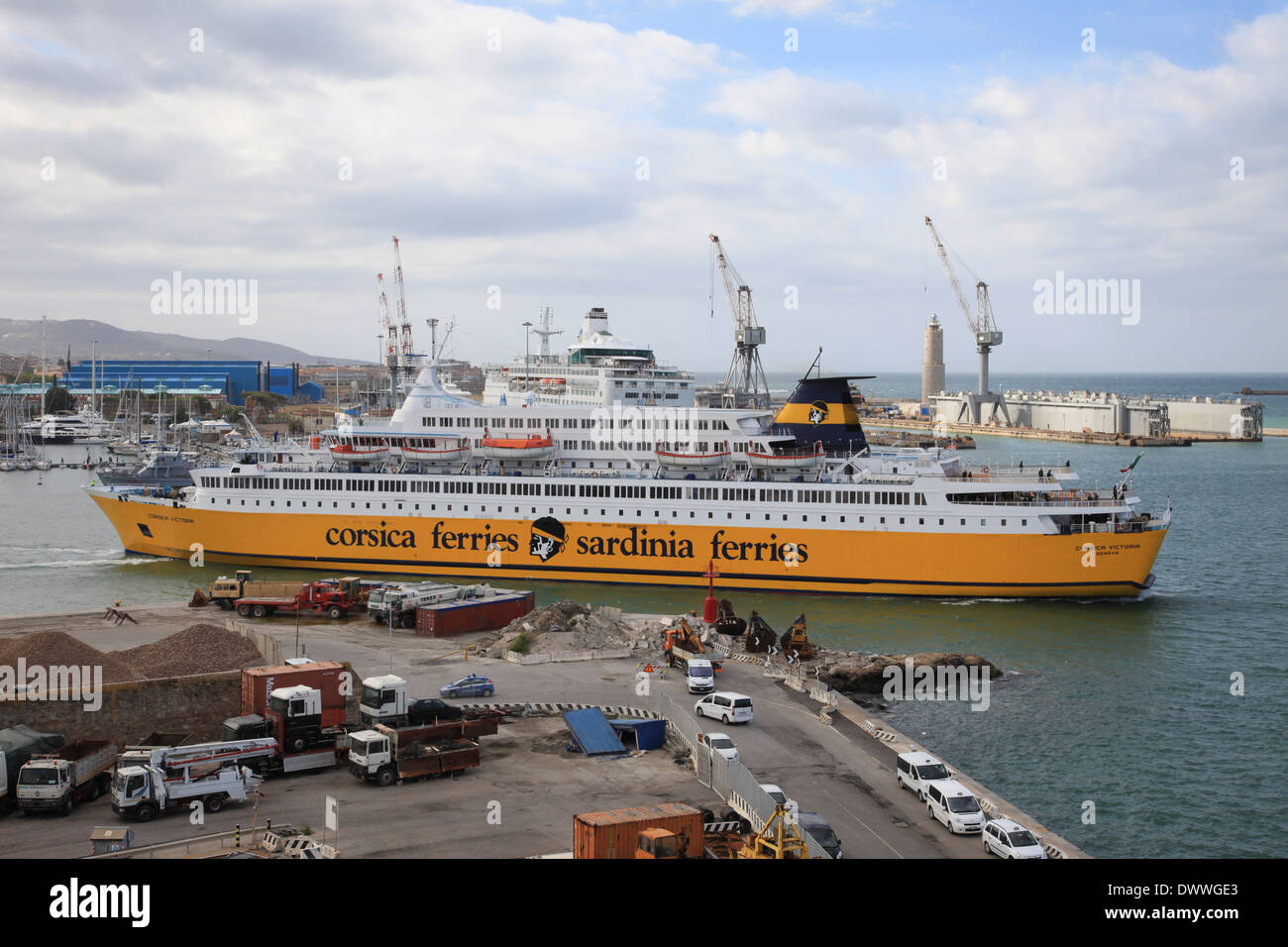 Corsica Ferries Sardinia ferries Schiff Mv Corsica Victoria ausgeschiedenen Livorno Hafen Italien Stockfoto
