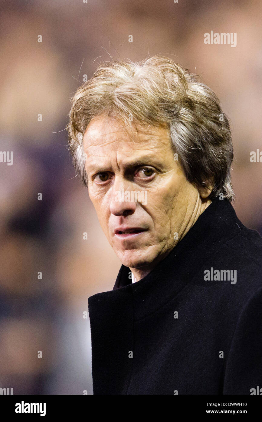 London, UK. 13. März 2014. Benfica Trainer Jorge JESUS vor dem Europa-League-Spiel zwischen Tottenham Hotspur und Benfica von White Hart Lane. Bildnachweis: Aktion Plus Sport/Alamy Live-Nachrichten Stockfoto