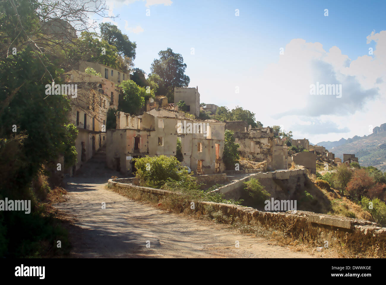 verlassenen Bergdorf in Sardinien Italien Stockfoto