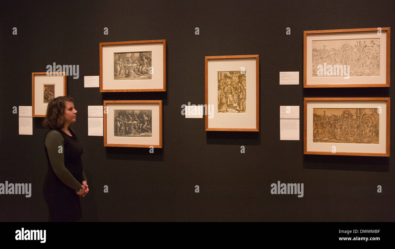 Renaissance-Impressionen: Chiaroscuro Holzschnitte, Ausstellung in der Royal Academy of Arts, London Stockfoto