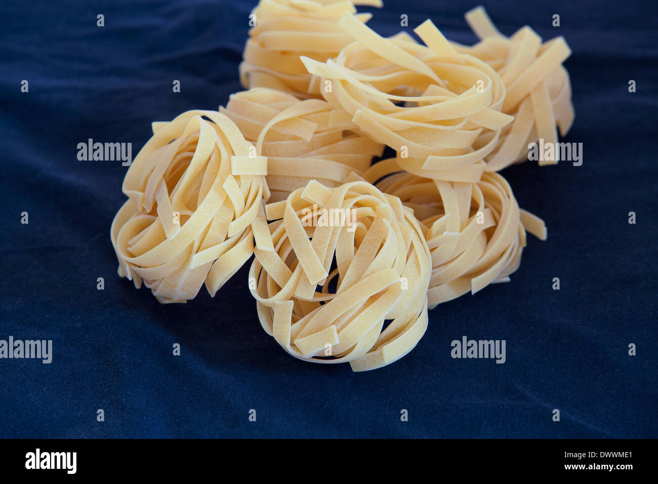Pasta, Nudeln, Spaghetti, Farbbild, Tagliatelle Stockfoto