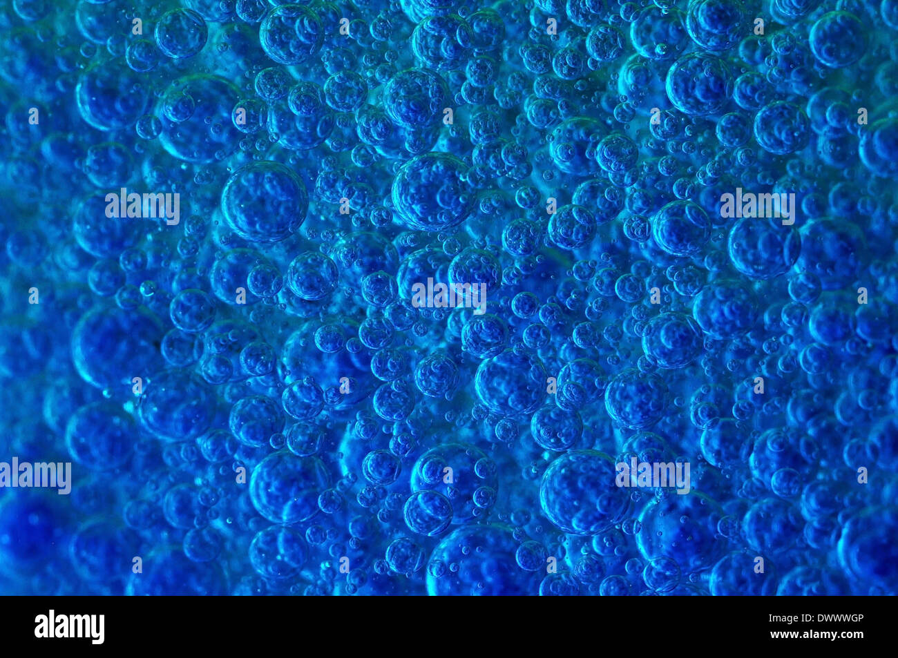 Manyblue Wasserblasen Stockfoto