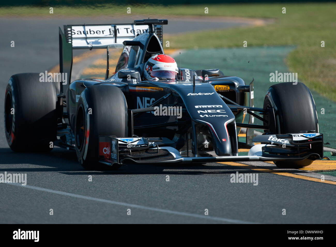 Melbourne, Victoria, Australien. 14. März 2014. 14. März 2014: Adrian Sutil (DEU) aus das Sauber F1 Team Training zwei bei der 2014 Australian Formula One Grand Prix im Albert Park in Melbourne, Australien. Sydney Low/Cal Sport Media/Alamy Live-Nachrichten Stockfoto