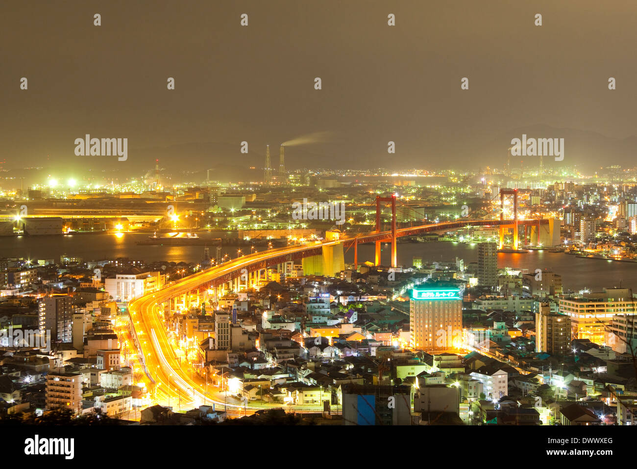 Wakato Brücke, Fukuoka, Japan Stockfoto