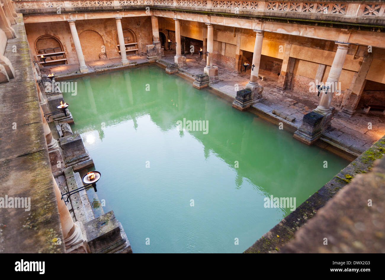 Das große Bad, Bestandteil der Roman Baths in Bath, Großbritannien Stockfoto