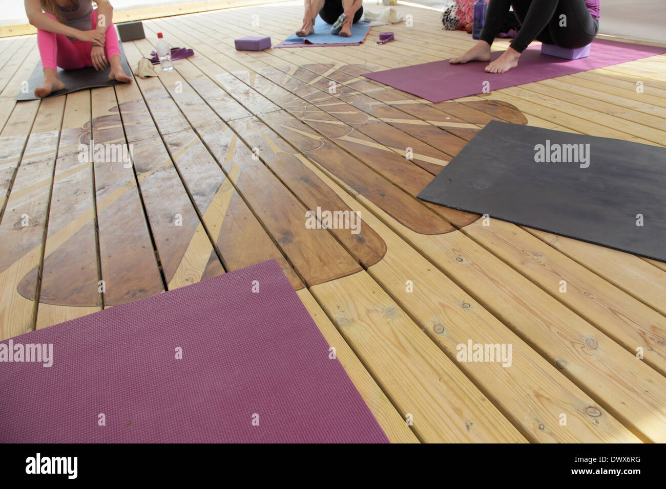 Yoga-Matten-Entspannung Stockfoto