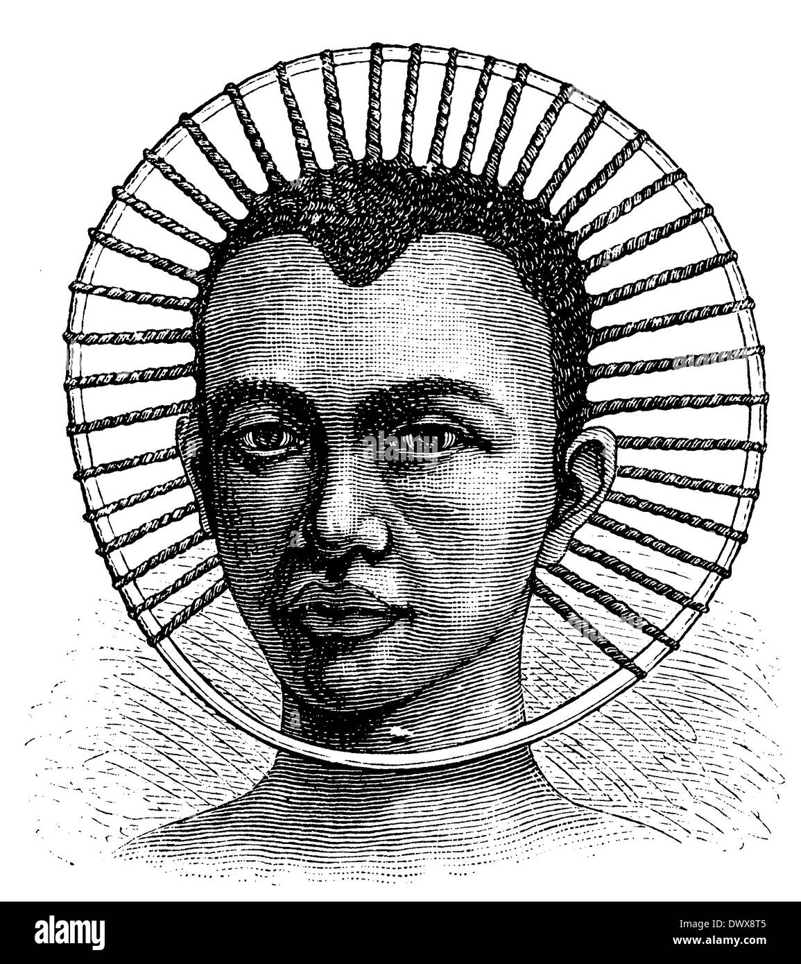 Balonda, Mitglied der afrikanischen Stammes Leben auf dem Sambesi Stockfoto