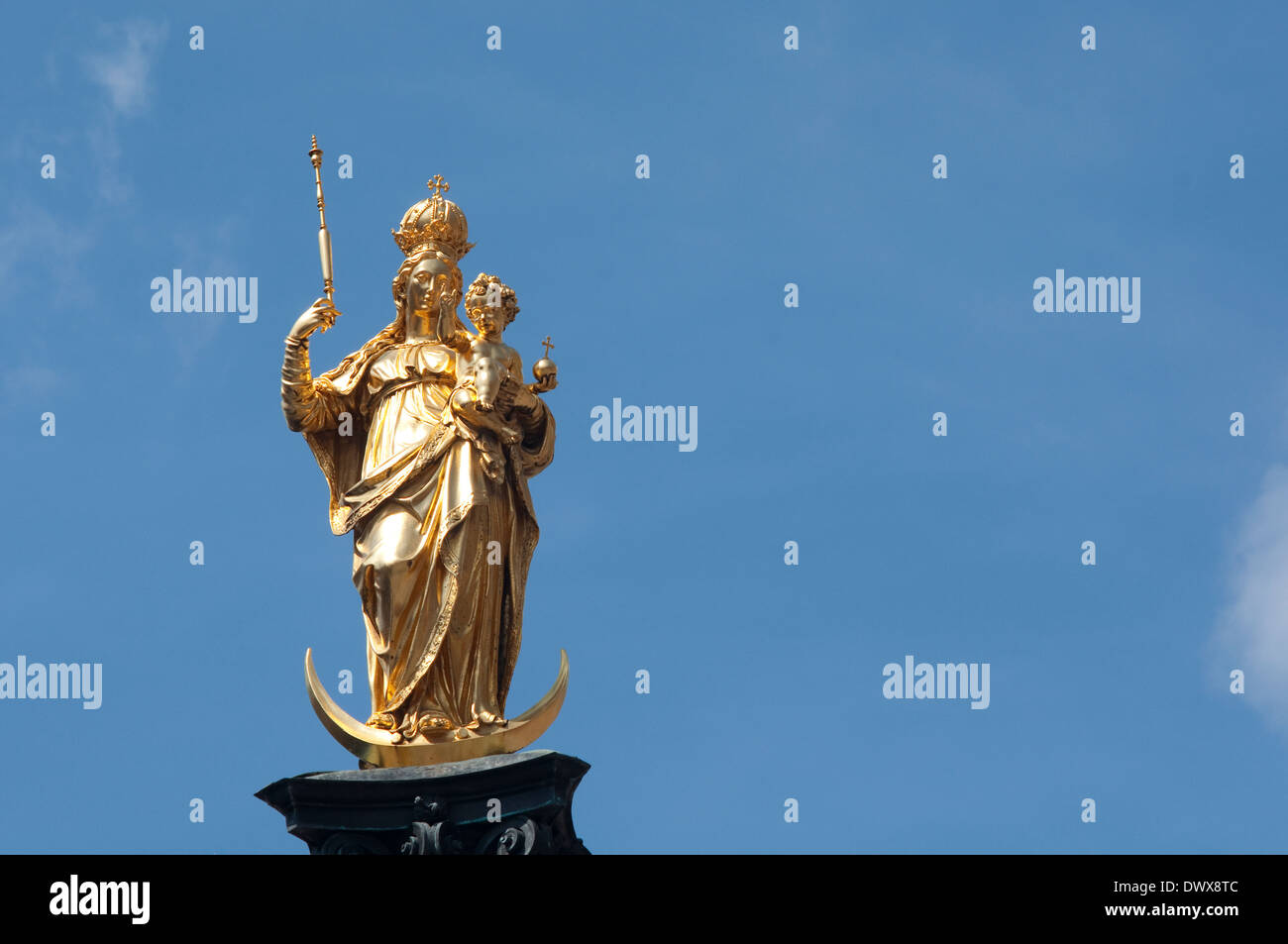 Deutschland, Bayern, München, Marienplatz, Marienstatue Stockfoto