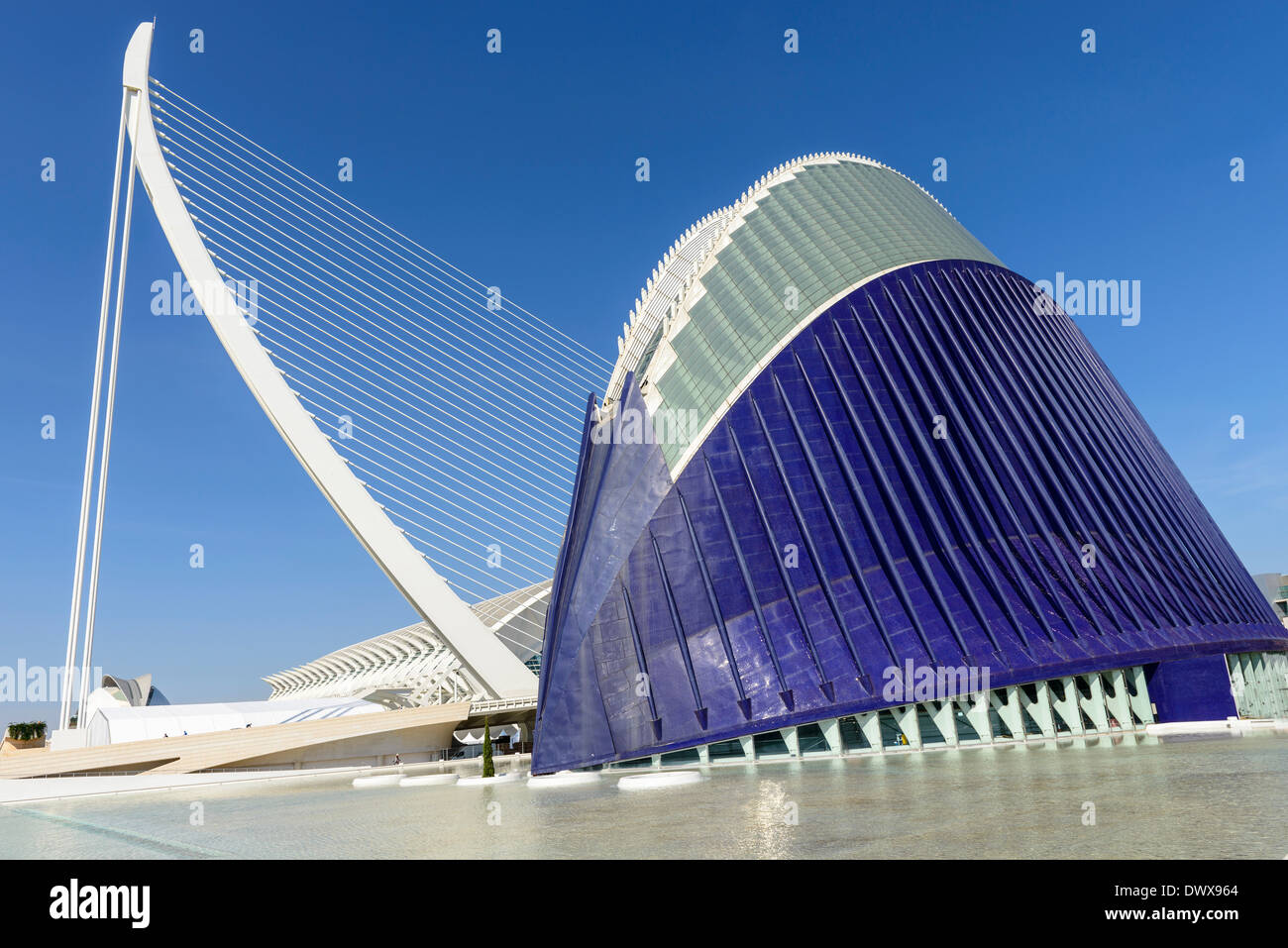 Stadt der Künste und Wissenschaft sowie Oceanogràfic, Valencia, Spanien Stockfoto