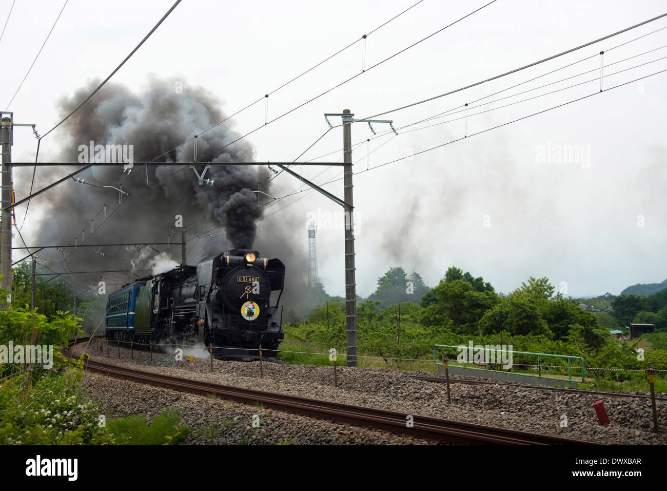 Dampfmaschine durch Yamanashi, Japan Stockfoto