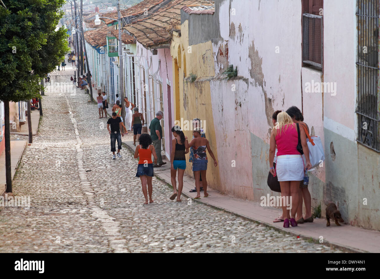 täglichen Lebens Straßenszene in Trinidad, Kuba, Westindische Inseln, Karibik, Mittelamerika im März Stockfoto