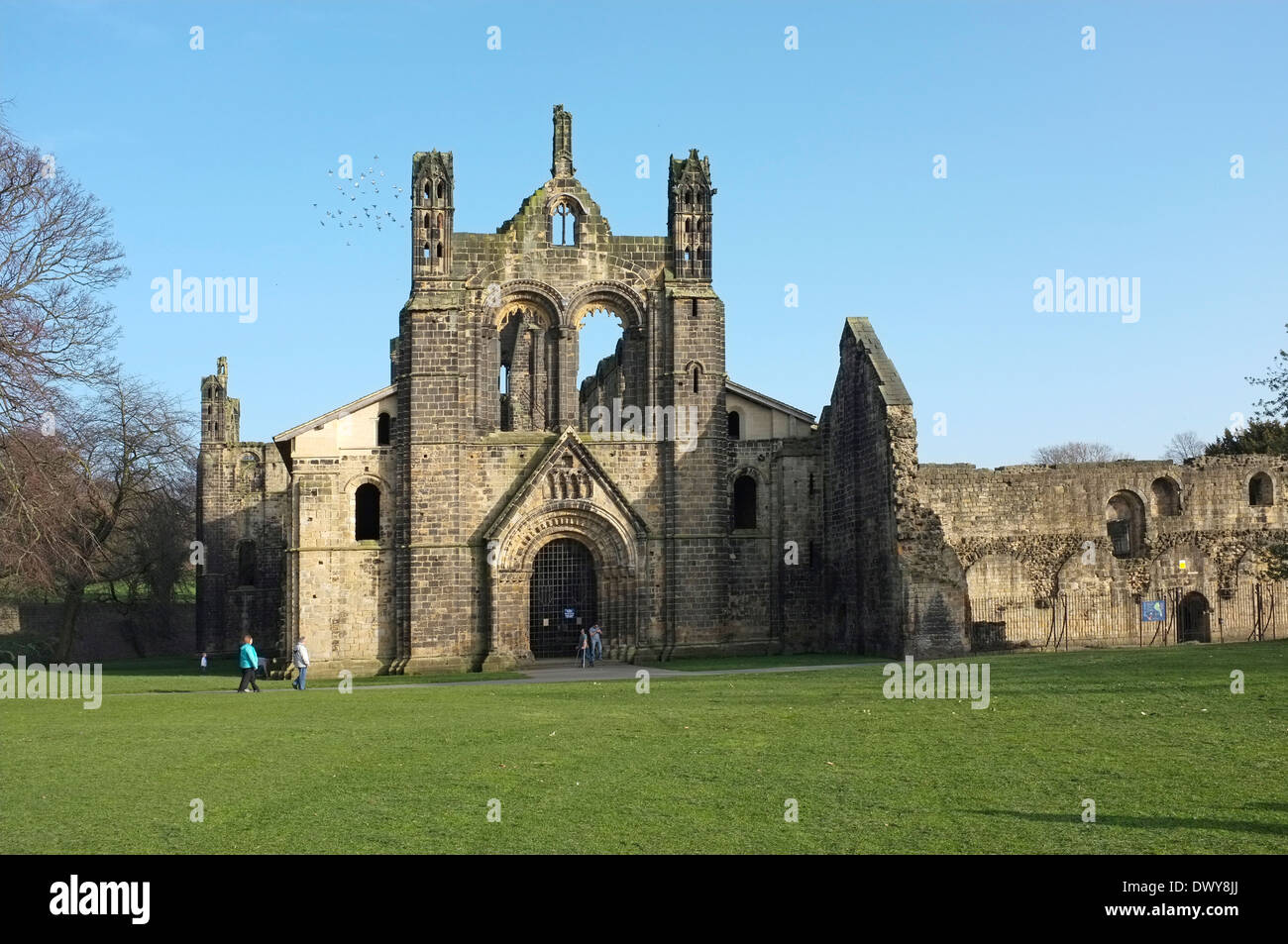 Kirkstall Abbey, Leeds, UK. Ein 12. Jahrhundert Zisterzienser Abtei. Stockfoto