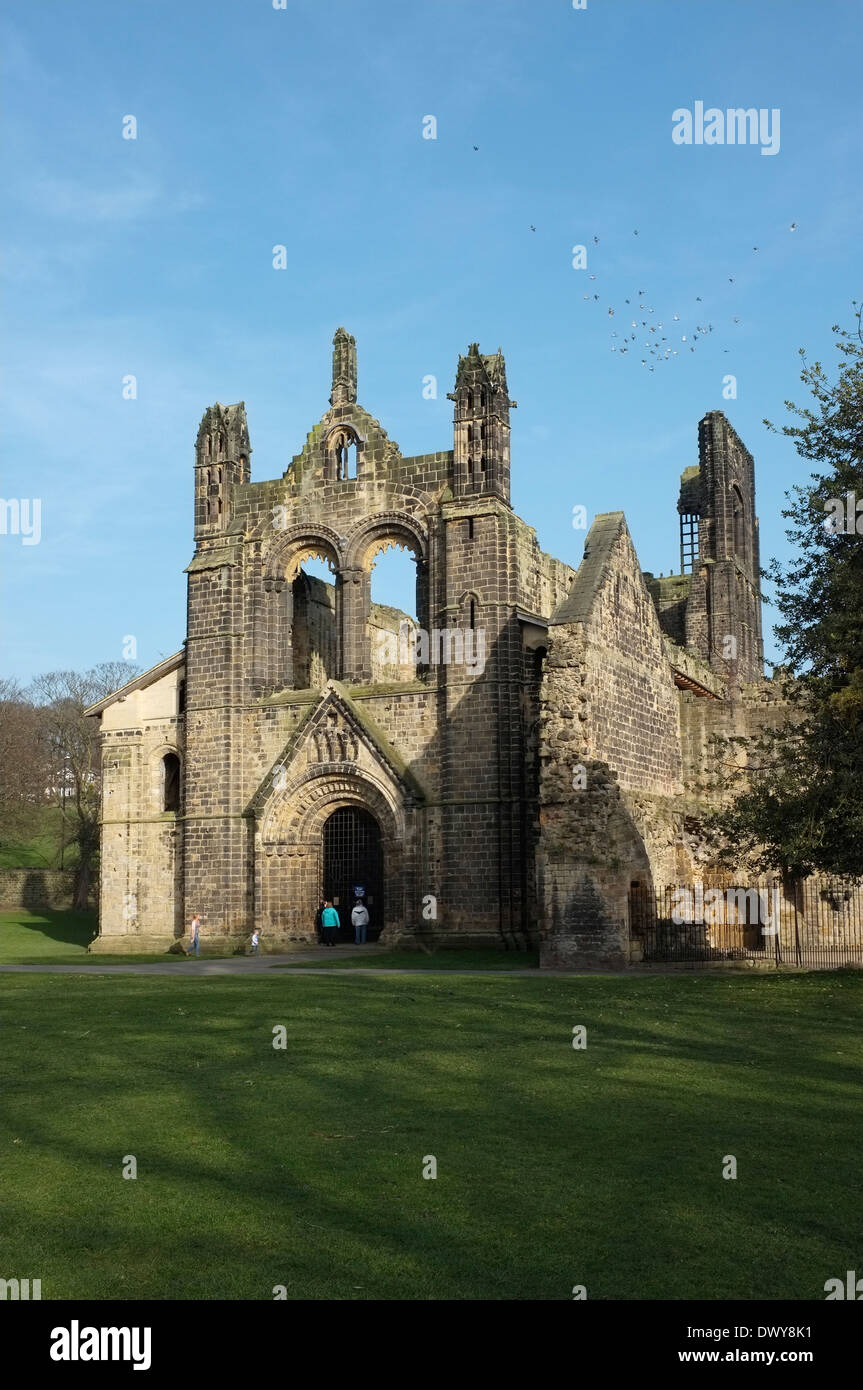 Kirkstall Abbey, Leeds, UK. Ein 12. Jahrhundert Zisterzienser Abtei. Stockfoto