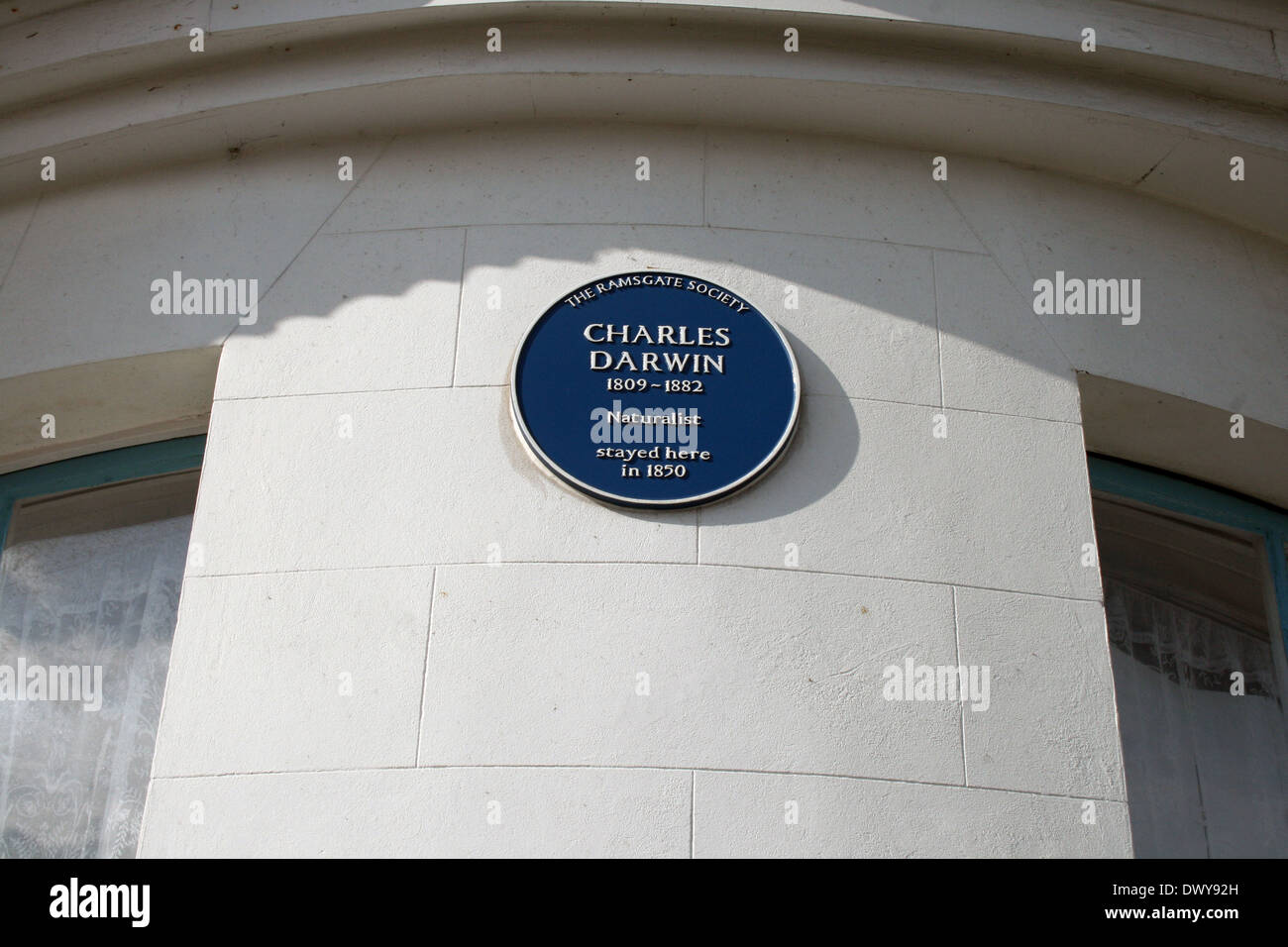 Charles Darwin Blue Plaque. Von Kim Craig Stockfoto