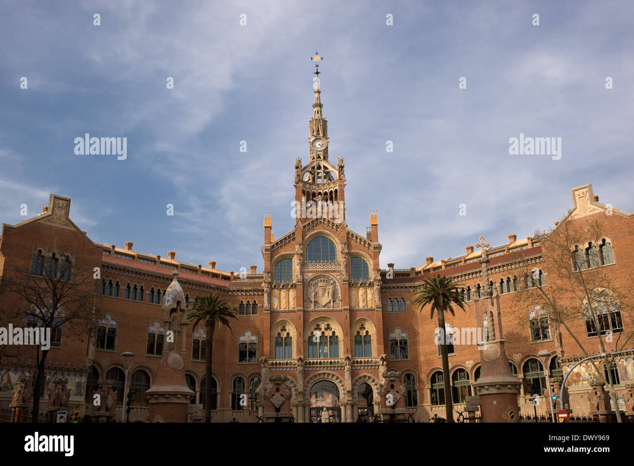 Hospital De La Santa Creu ich Sant Pau, modernistischen Gebäude in Barcelona, Spanien. Stockfoto