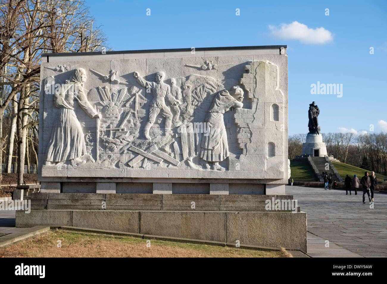 Marmor-Sarkophag auf sowjetische Denkmal, Treptower Park, Berlin, Deutschland Stockfoto