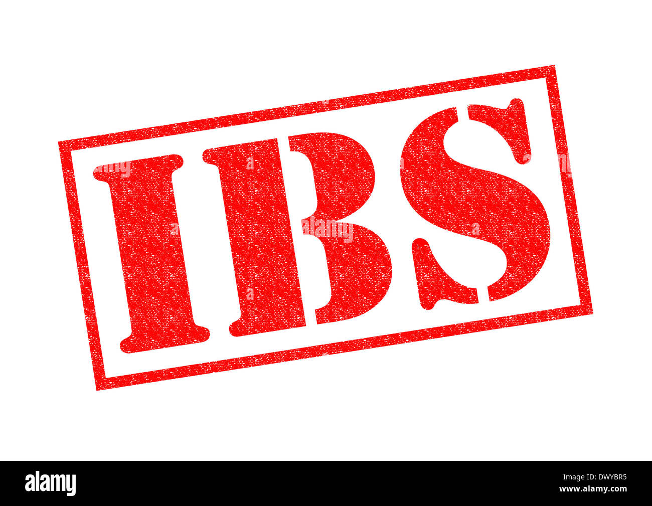 IBS (Reizdarmsyndrom) roten Stempel auf einem weißen Hintergrund. Stockfoto