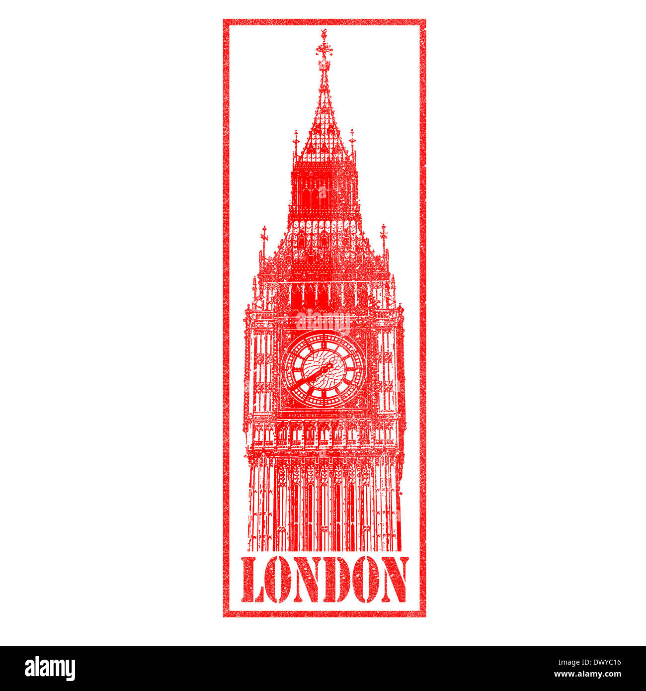 Big Ben/London roten Stempel. Stockfoto