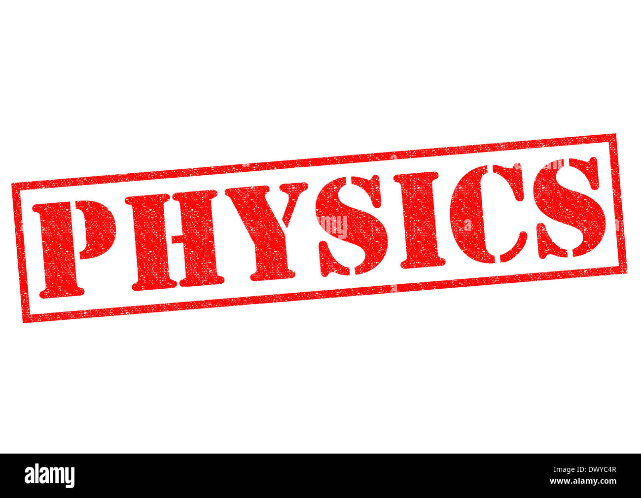 Physik-roten Stempel auf einem weißen Hintergrund. Stockfoto