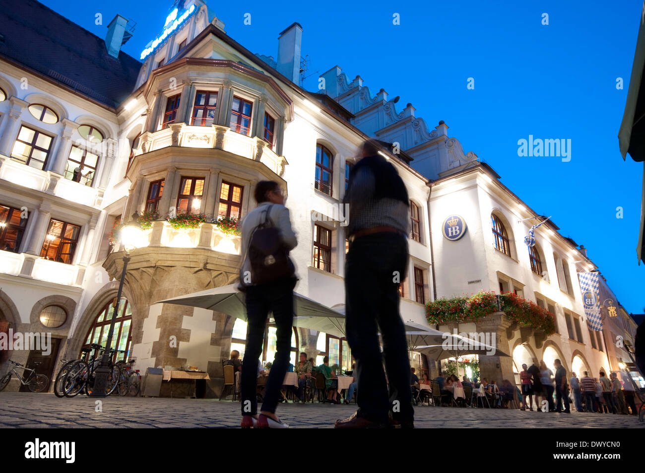 Deutschland, Bayern, München, Platzl Square, Hofbräuhaus berühmten Bierhalle Stockfoto