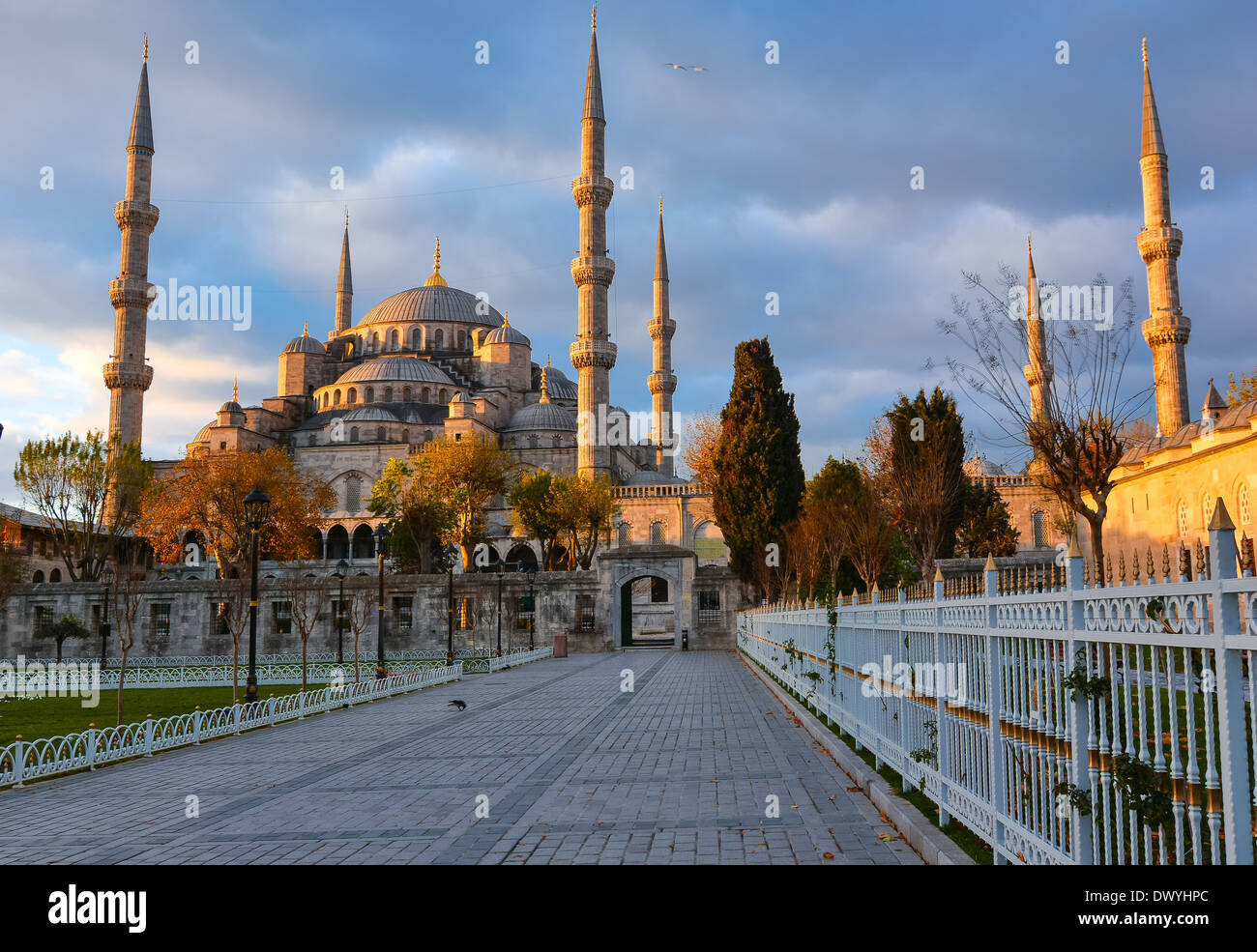 Blaue Moschee, Istanbul in Sunrise Lichter Stockfoto