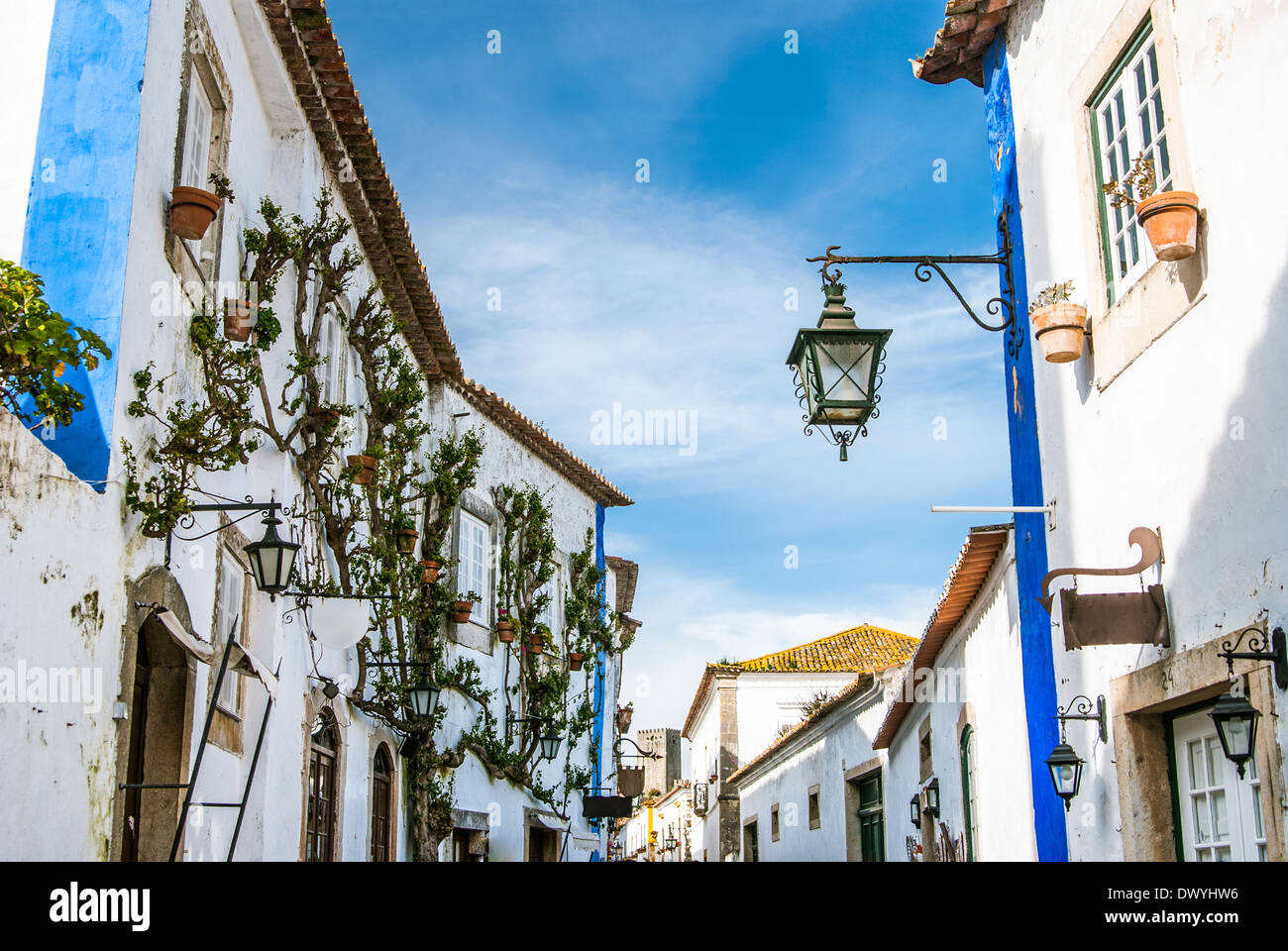 Obidos Wahrzeichen, mittelalterliche Altstadt Stockfoto