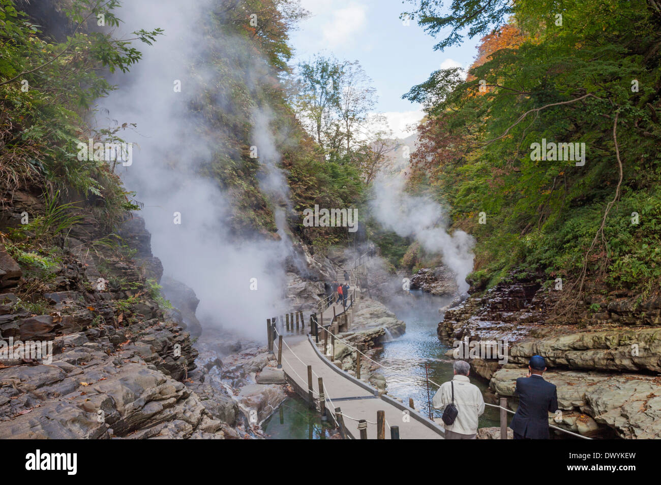 Oyasu-Kyo Schlucht Thermalquelle, Yuzawa, Akita Präfektur, Japan Stockfoto