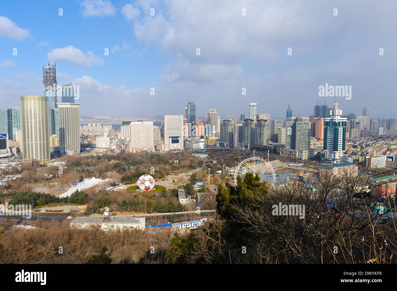 Die Skyline der Dalian.Liaoning Provinz, China. Stockfoto