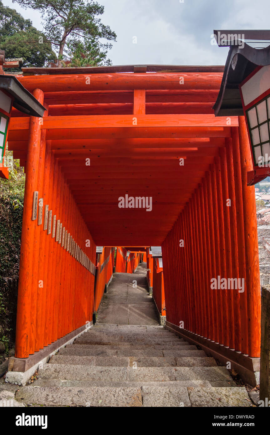 Torii Taikodani Inari-Schrein in Tsuwano, Kanoashi-Gun, Präfektur Shimane, Japan Stockfoto