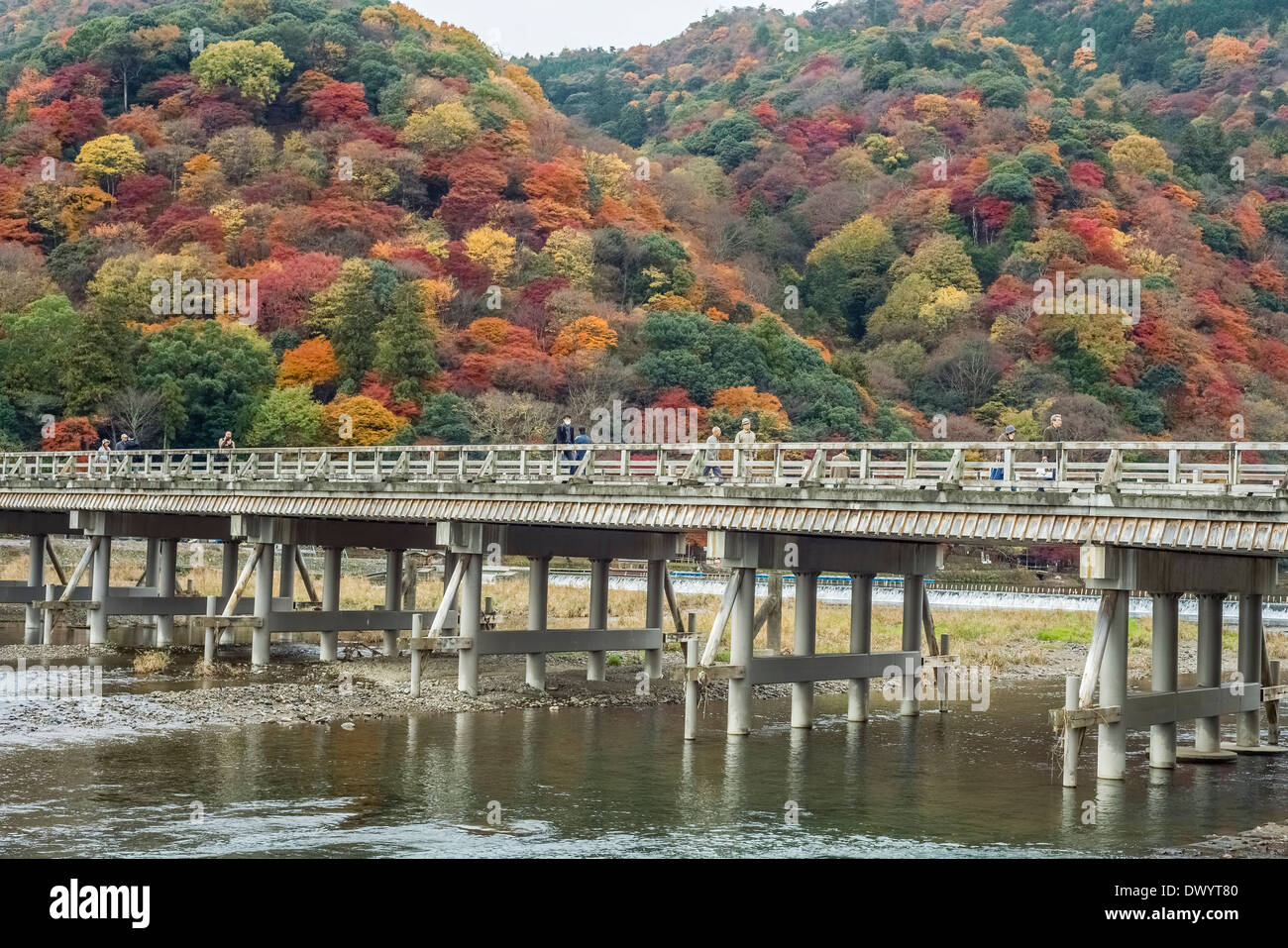 Herbst-Blick auf Arashiyama, Kyoto, Japan Stockfoto