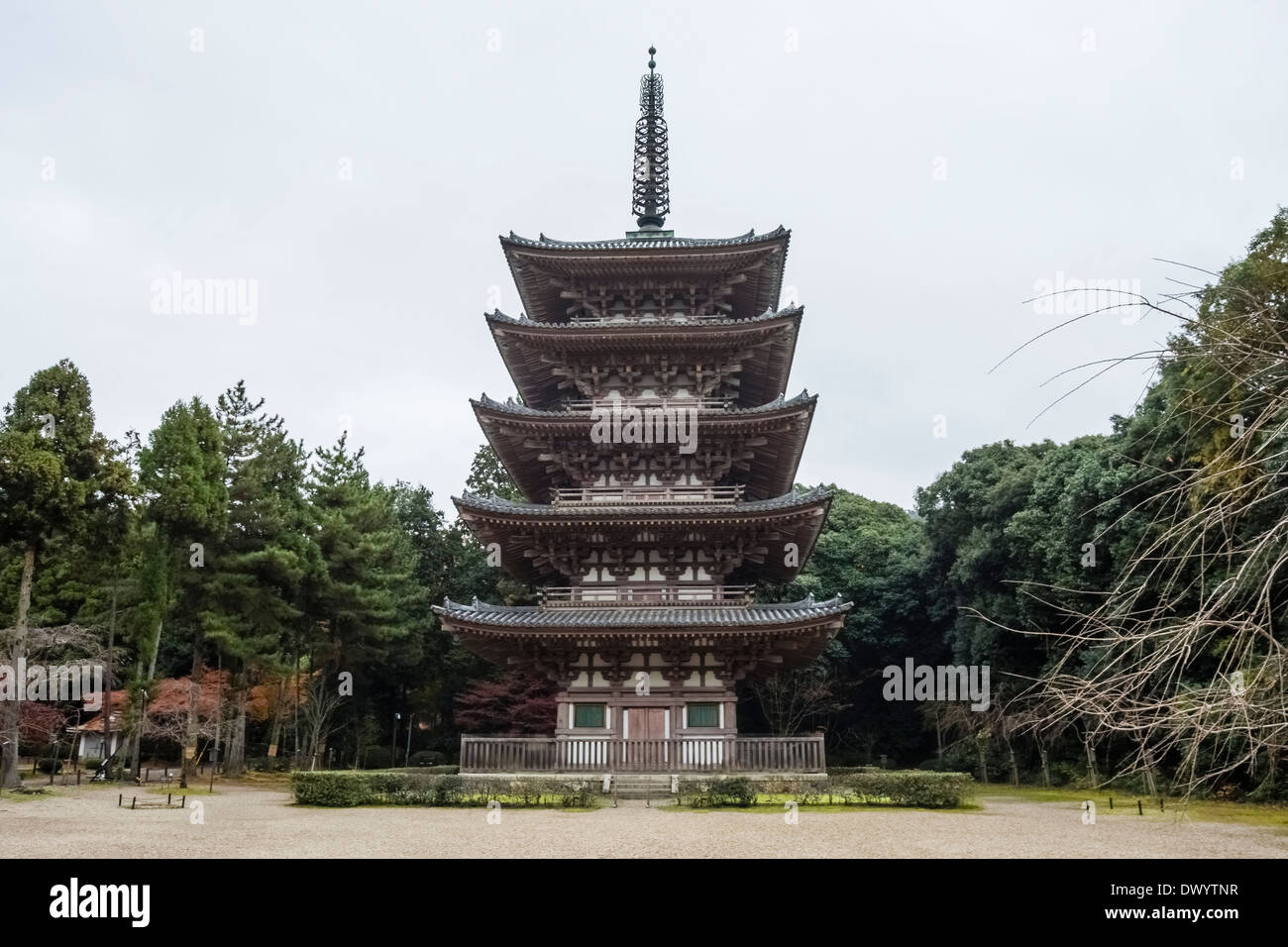 Fünfstöckige Pagode in Daigo-Ji-Tempel, Kyoto, Japan Stockfoto