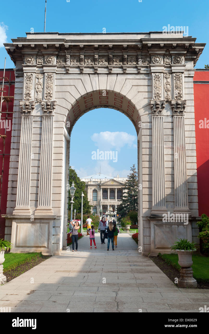 Dolmabahce Palast Eingang in Istanbul in der Türkei Stockfoto