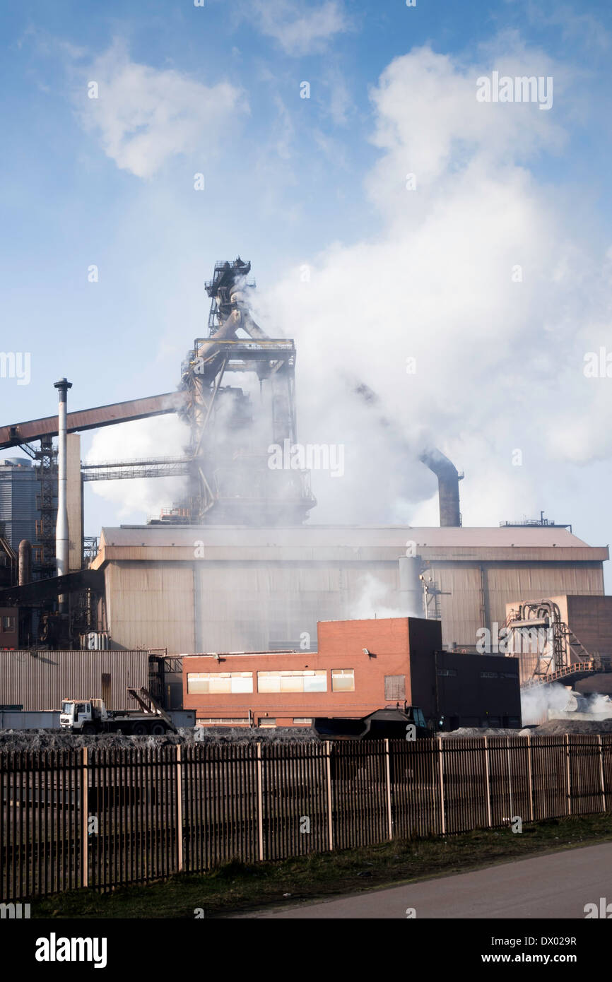 Redcar Stahl arbeitet, zeigt der Hochofen Stockfoto