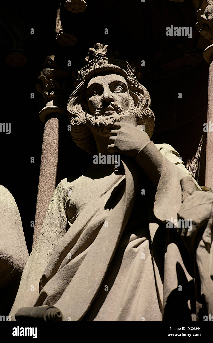 Skulptur des Königs in Straßburg, Frankreich Stockfoto