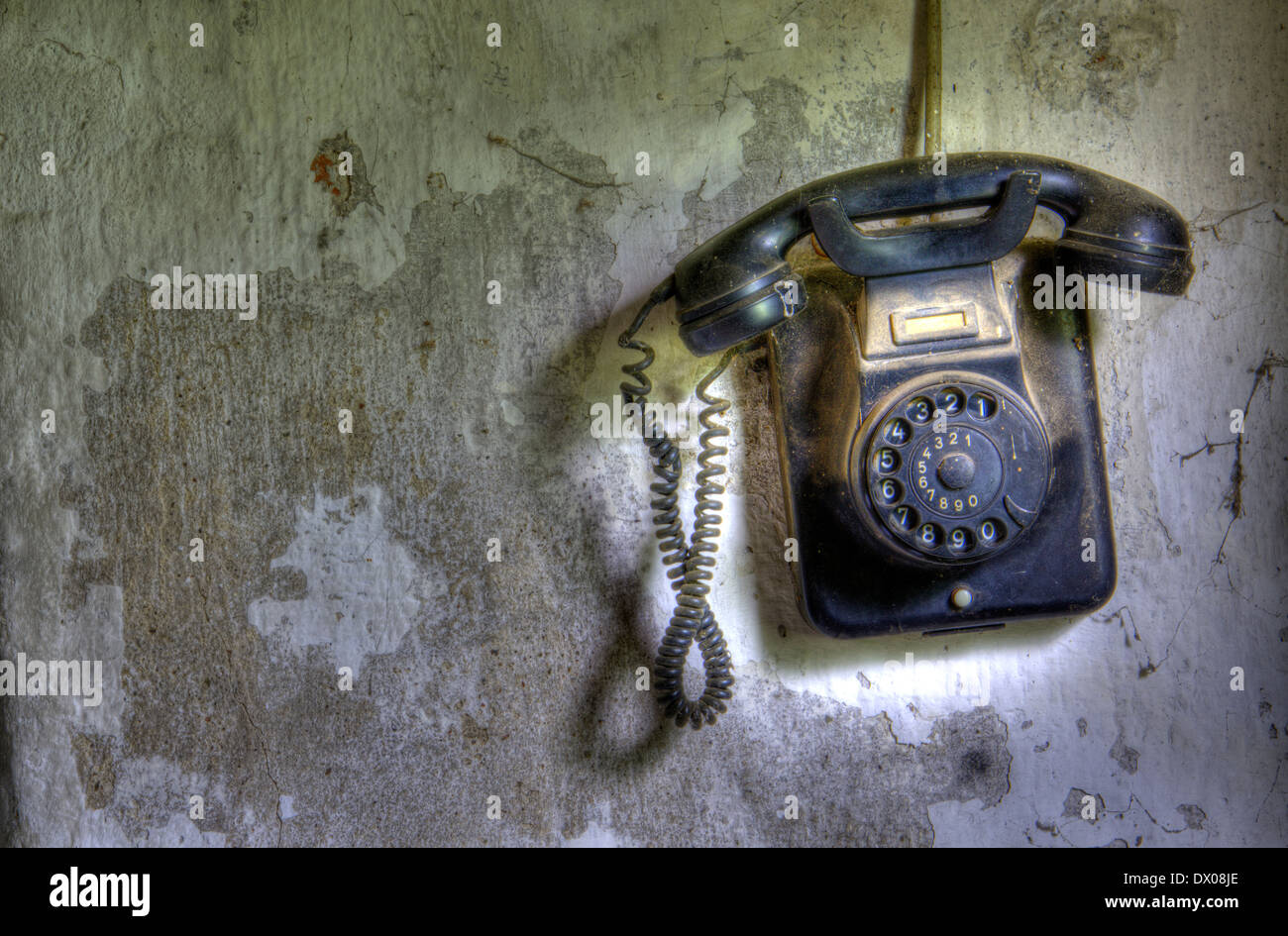 Ein altes Telefon. Stockfoto