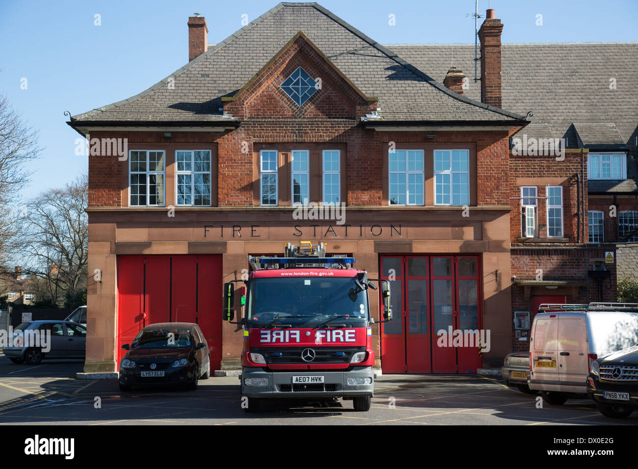 Feuerwache in Mitcham, London, UK Stockfoto