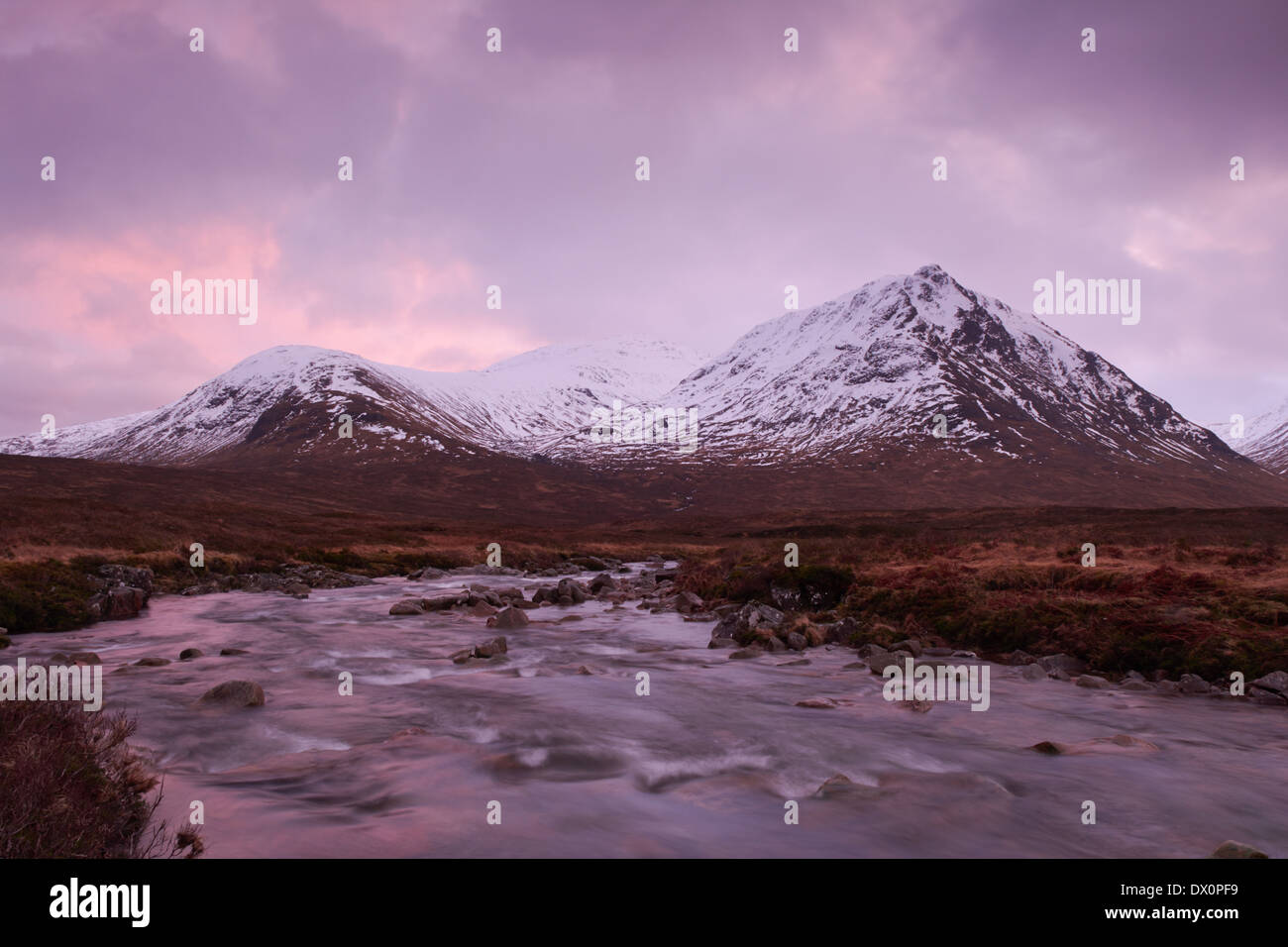 Winter in Glencoe - schottischen Highlands, UK Stockfoto