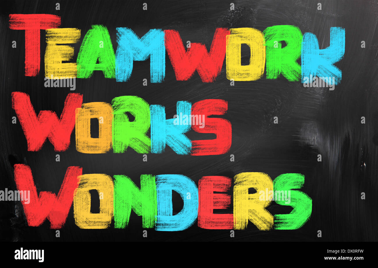 Teamwork Works Wonders Konzept Stockfoto